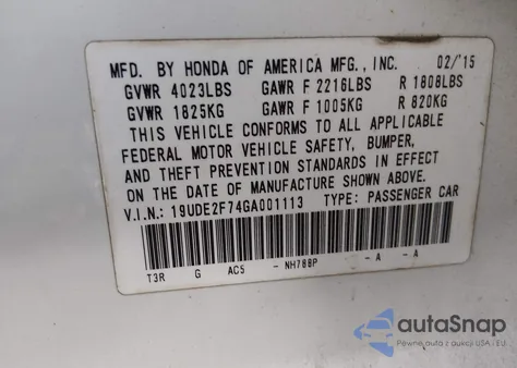 2016 Acura Ilx Premium Package/Technology Plus Package z USA, uszkodzony, nr VIN 19UDE2F74GA001113